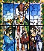 Витражное окно с изображением епископа Валентина