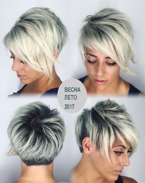 Женская короткая стрижка с выбритыми висками Женская короткая стрижка с выбритыми висками