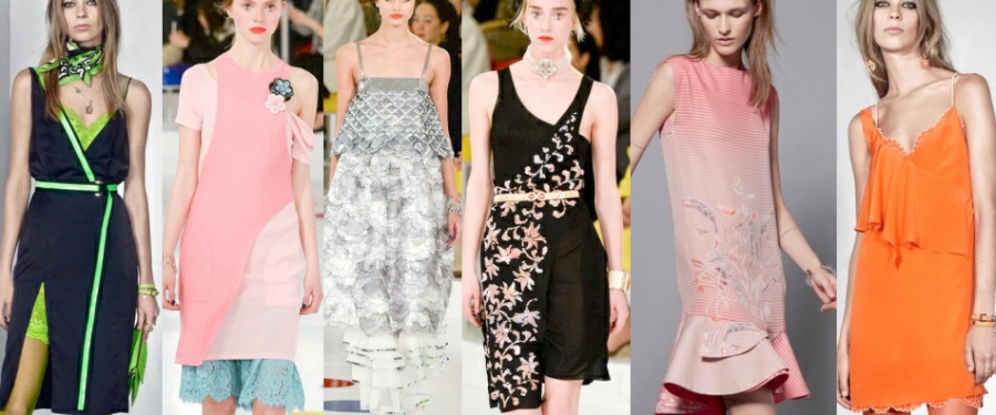 Многослойные платья от Chanel, Giorgio Armani, Versace