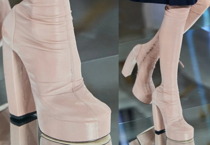 сапоги-чулки пыльно-розового цвета - образцы новинок модной женской демисезонной обуви на 2021 год от бренда Victoria Beckham