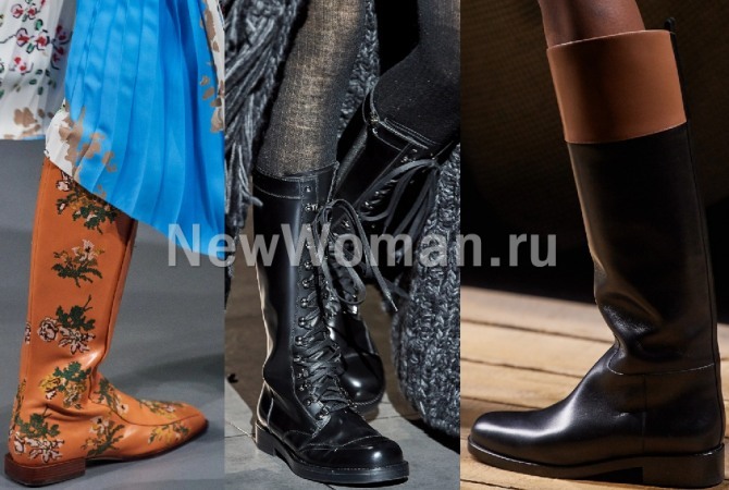 модные женские брендовые сапоги 2021 года на низком широком каблуке-кирпиче
