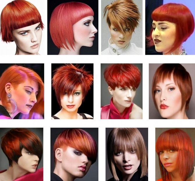 стрижки женские на огненно-рыжие волосы