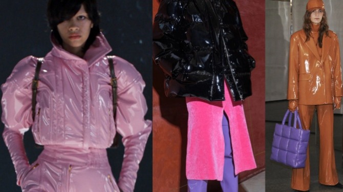 модели лаковых женских курток 2022 года - фото из коллекций европейских модельеров