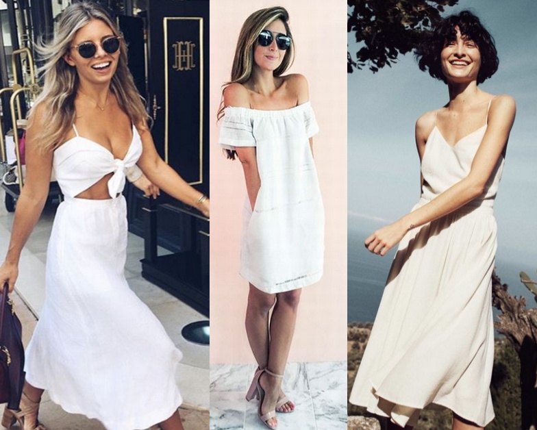 Белое летнее платье с чем носить