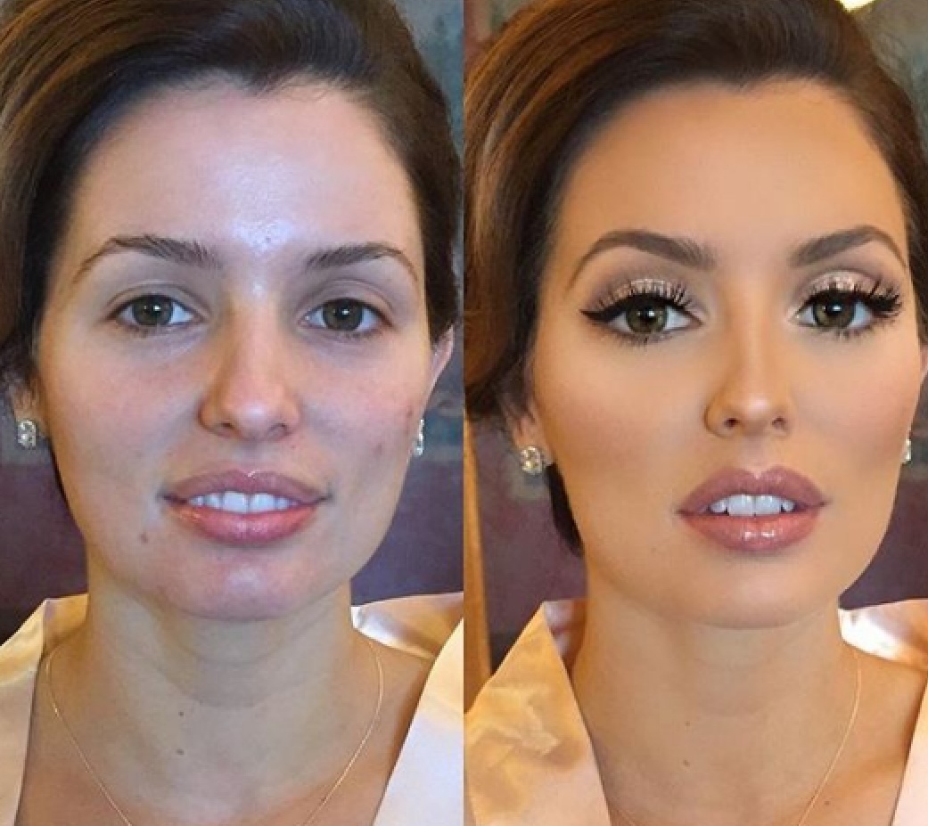 Свадебный макияж до и после