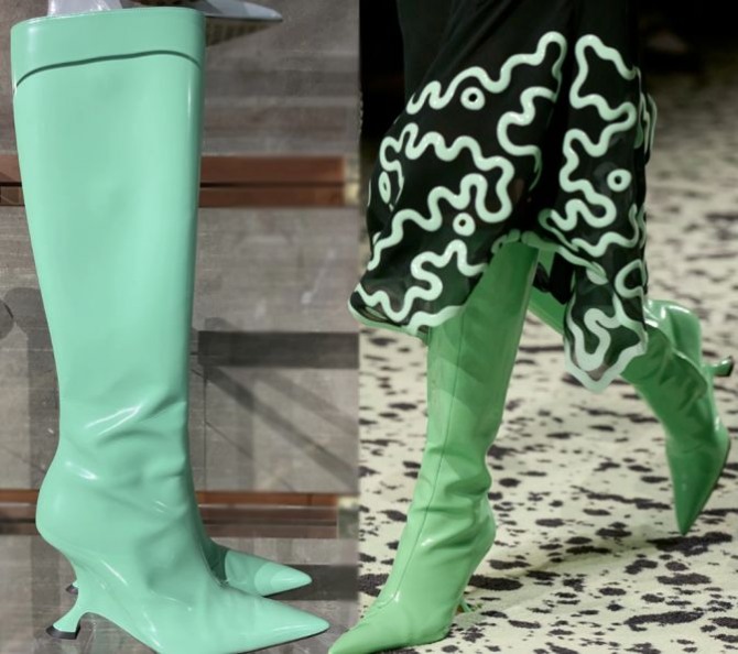 С чем носить темно-зеленые ботинки женщине